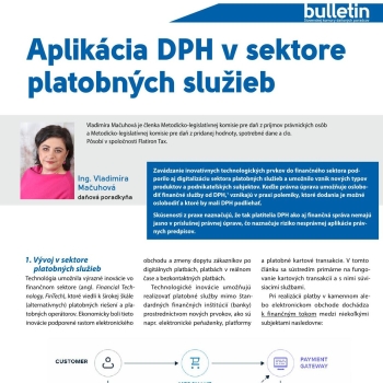 Aplikácia DPH v sektore platobných služieb – náš článok v bulletine SKDP